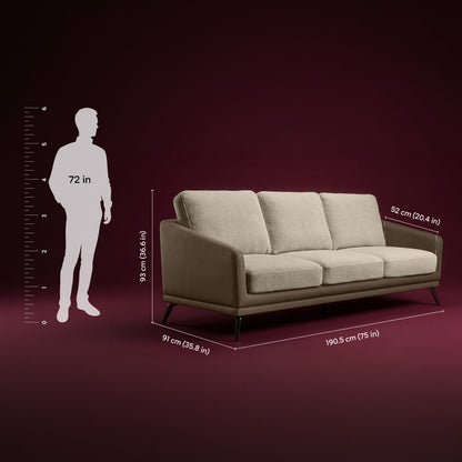 cove-simply-taupe-leatherette-oatmeal-off-white-fabric-3-seater-sofa