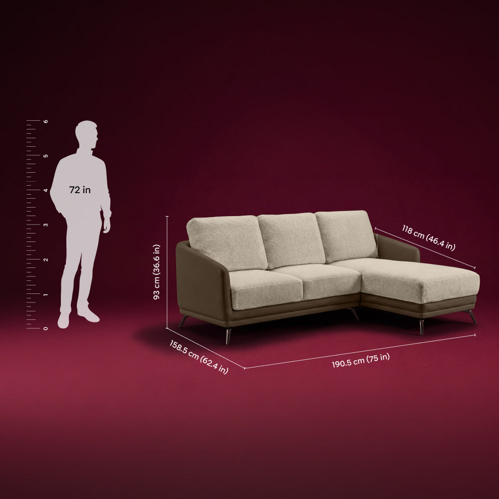 cove-simply-taupe-leatherette-oatmeal-off-white-fabric-2-seater-sofa-lounger