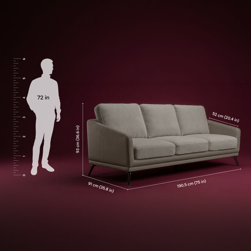 cove-simply-taupe-leatherette-oatmeal-off-white-fabric-3-seater-sofa