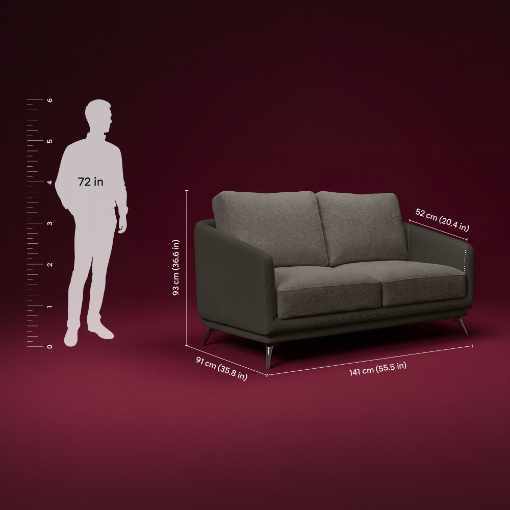 cove-simply-taupe-leatherette-feather-brown-fabric-2-seater-sofa