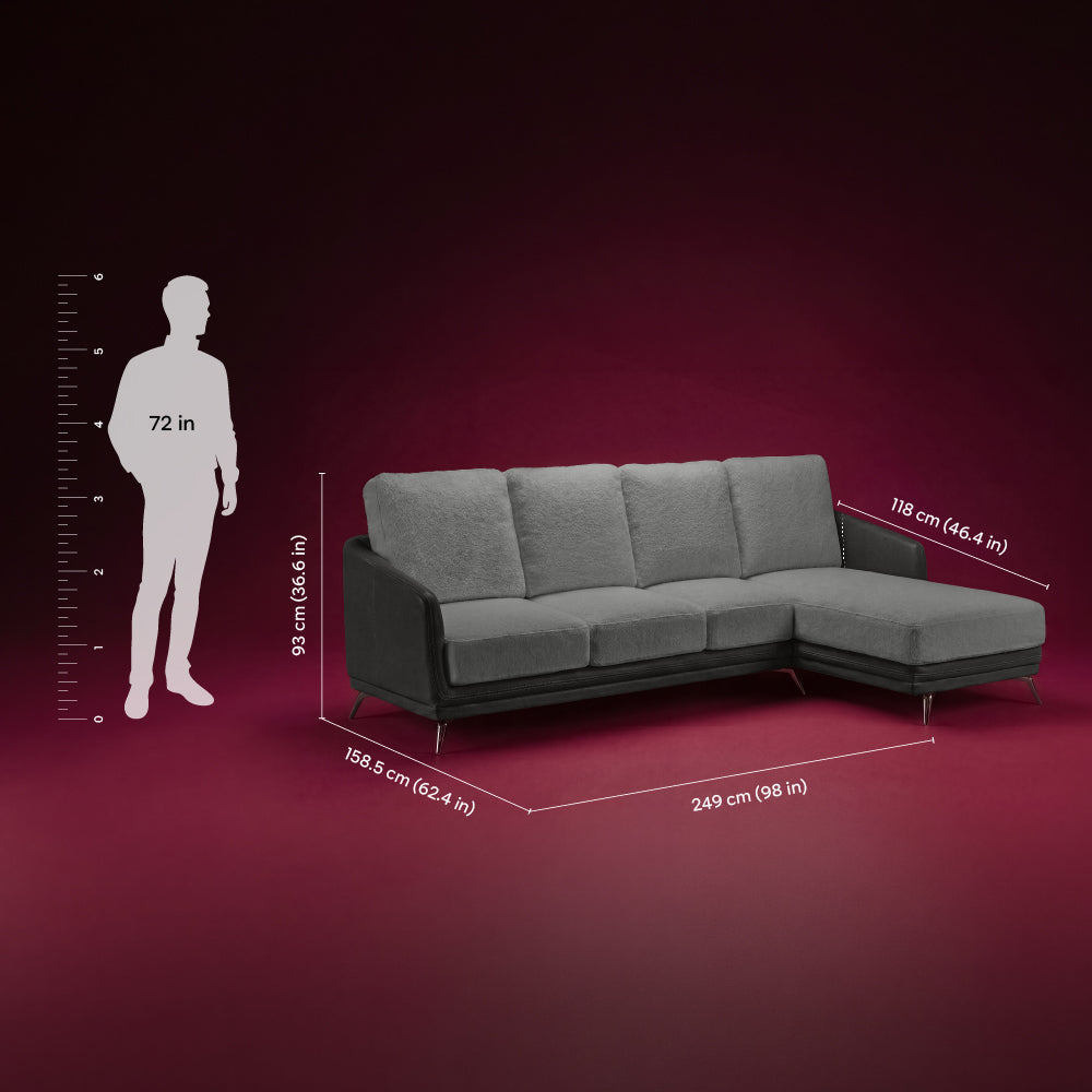 cove-brushed-nickel-grey-leatherette-pumice-stone-grey-fabric-3-seater-sofa-lounger