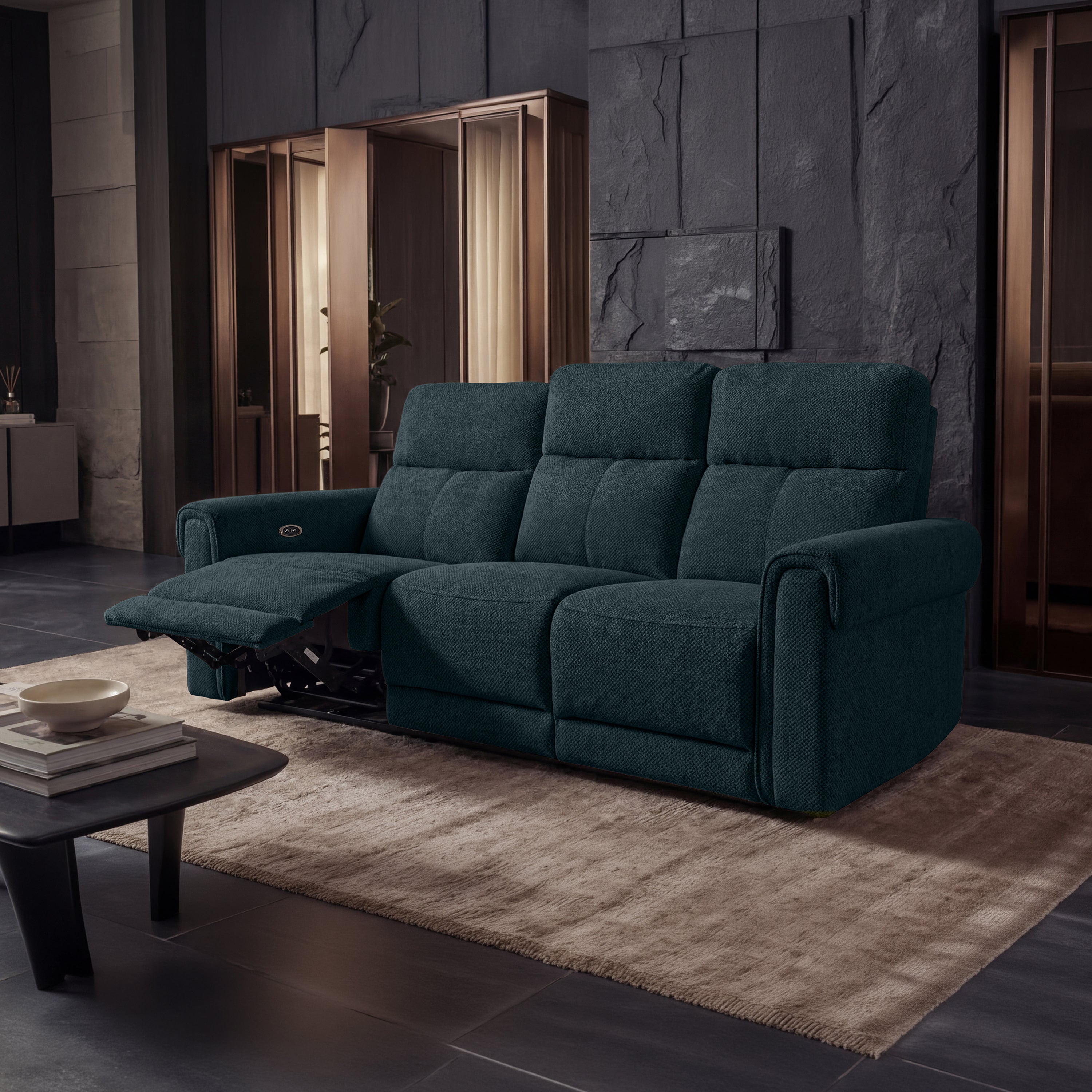 Opus mov.E Blue Fabric 3 Seater Sofa