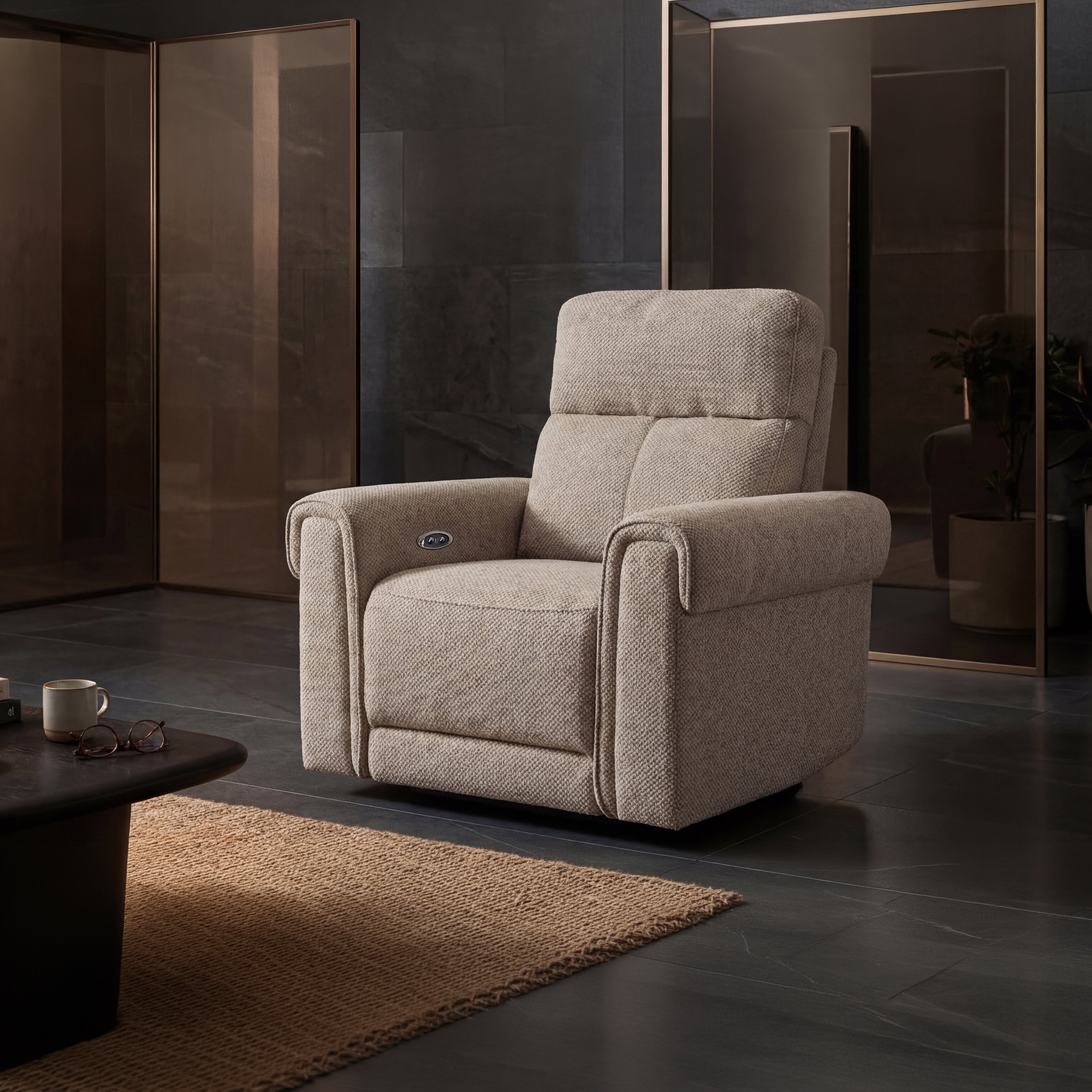 Opus mov.E Cream Fabric 1 Seater Sofa