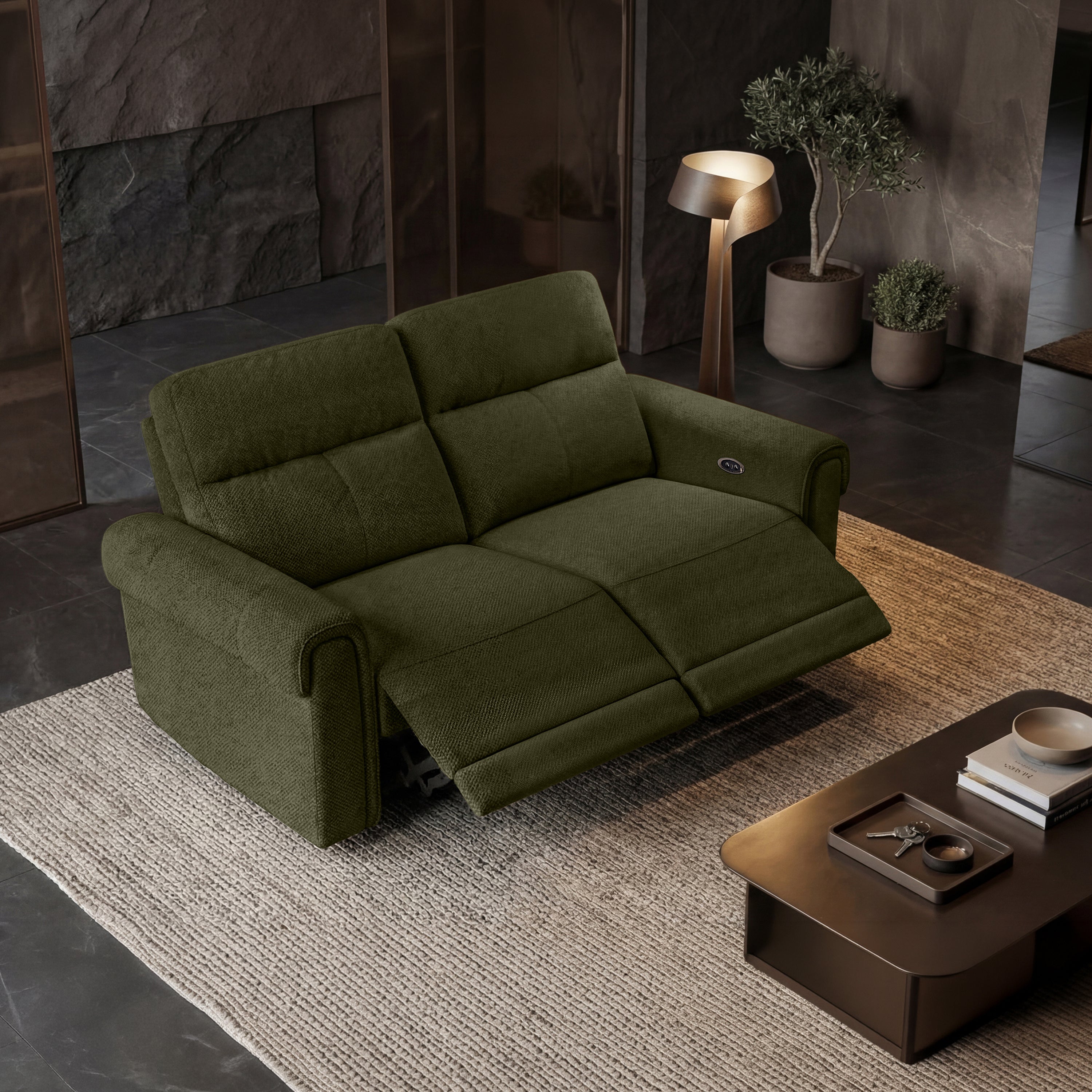 Opus mov.E Green Fabric 2 Seater Sofa