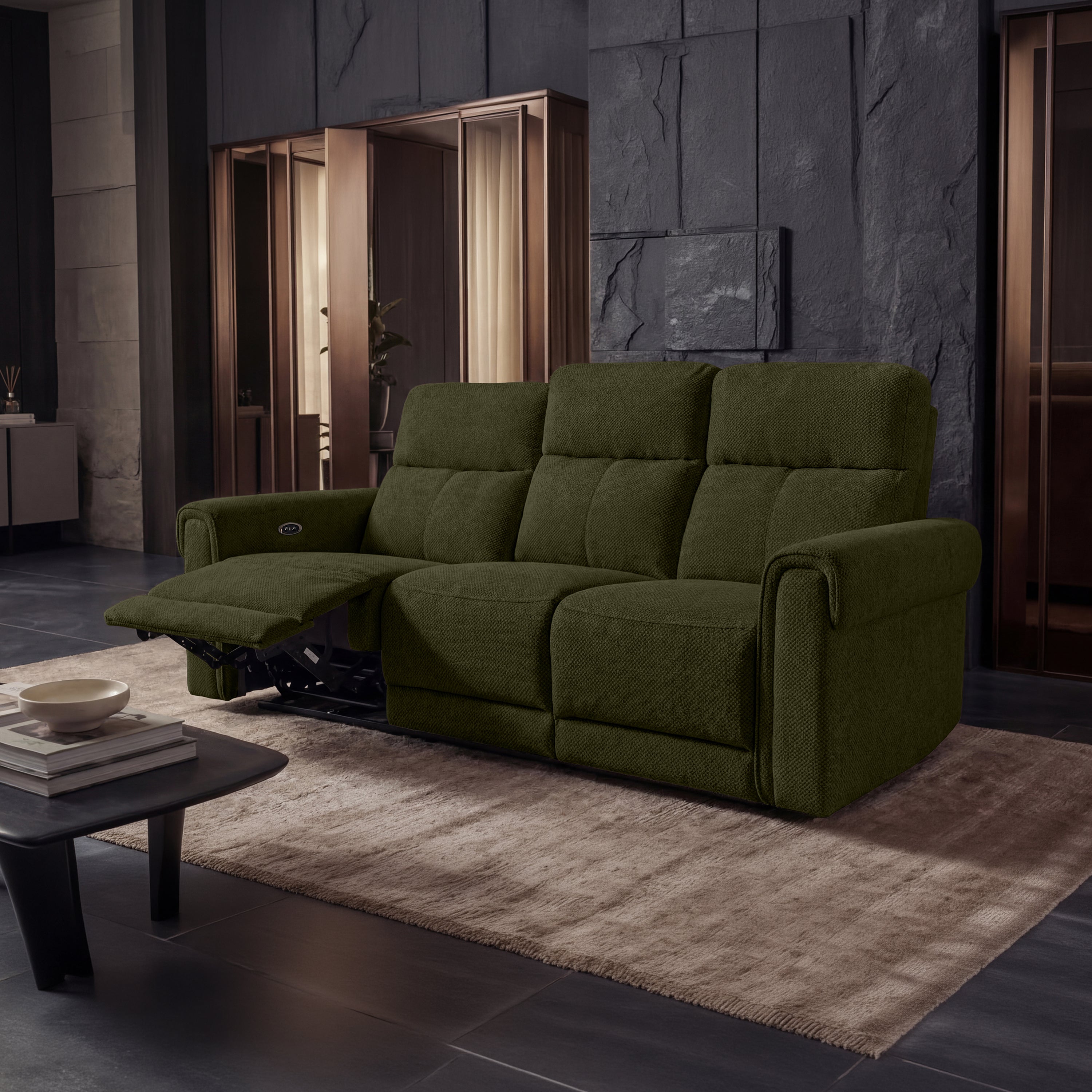 Opus mov.E Green Fabric 3 Seater Sofa
