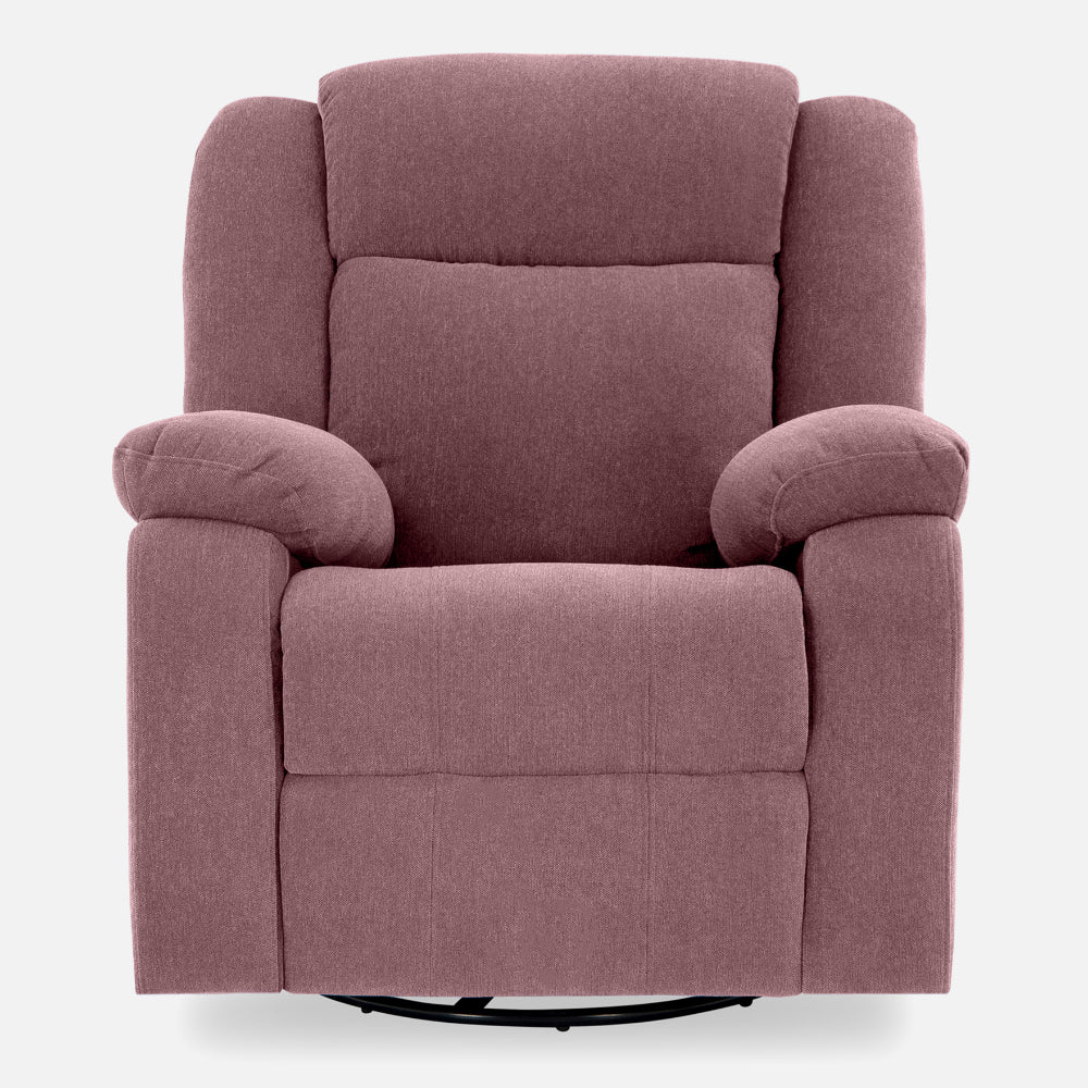 Avalon - Rocking & Rotating Fabric Recliner | 1 seater | Pink |  Duroflex Furniture