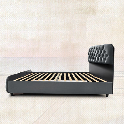 Serene Stormy Weather Upholstered Bed - Grey