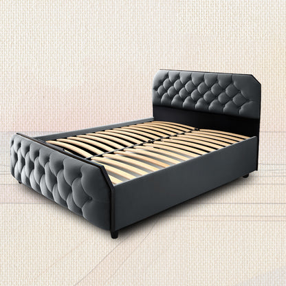 Serene Stormy Weather Upholstered Bed - Grey