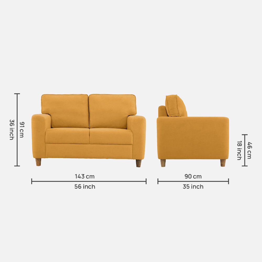 Buy Utopia Yellow Fabric 2 Seater Sofa Online and Get Upto 25% Off