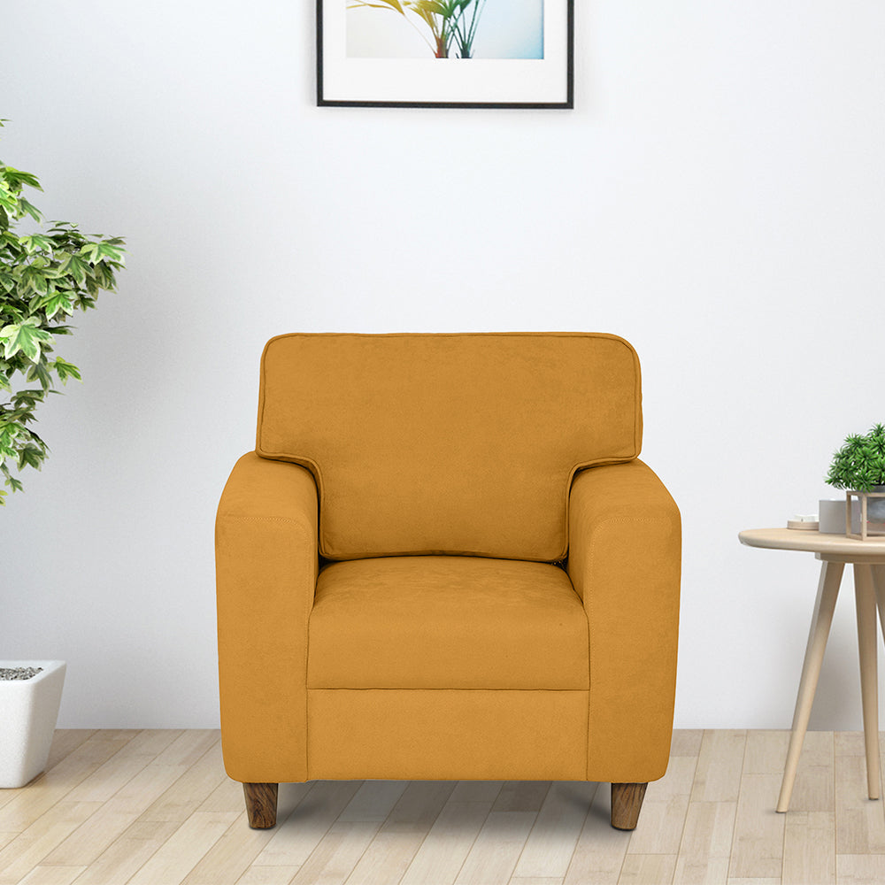 Utopia Fabric Sofa | 1 seater | Yellow |  Duroflex Furniture