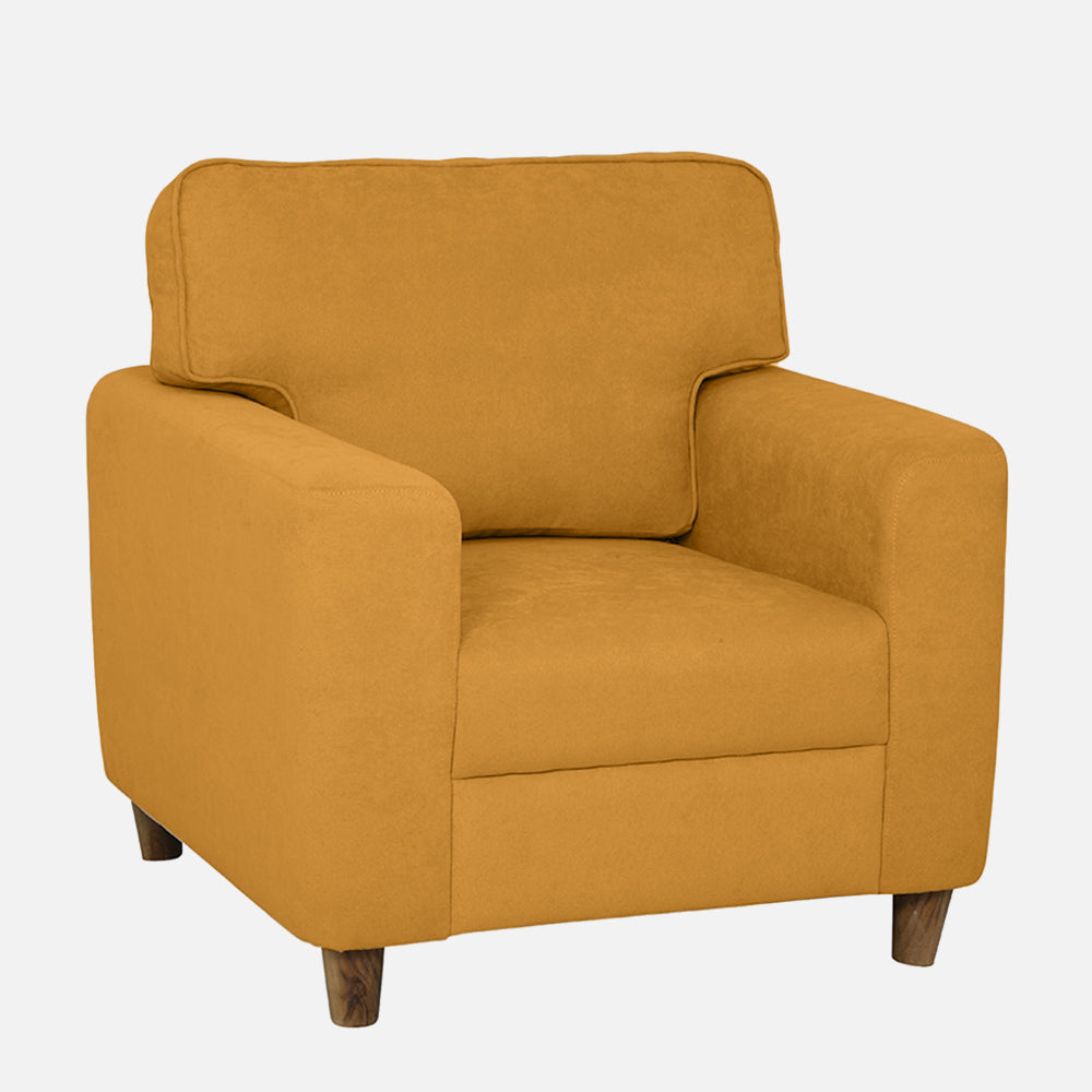 Utopia Yellow Fabric 1 seater sofa