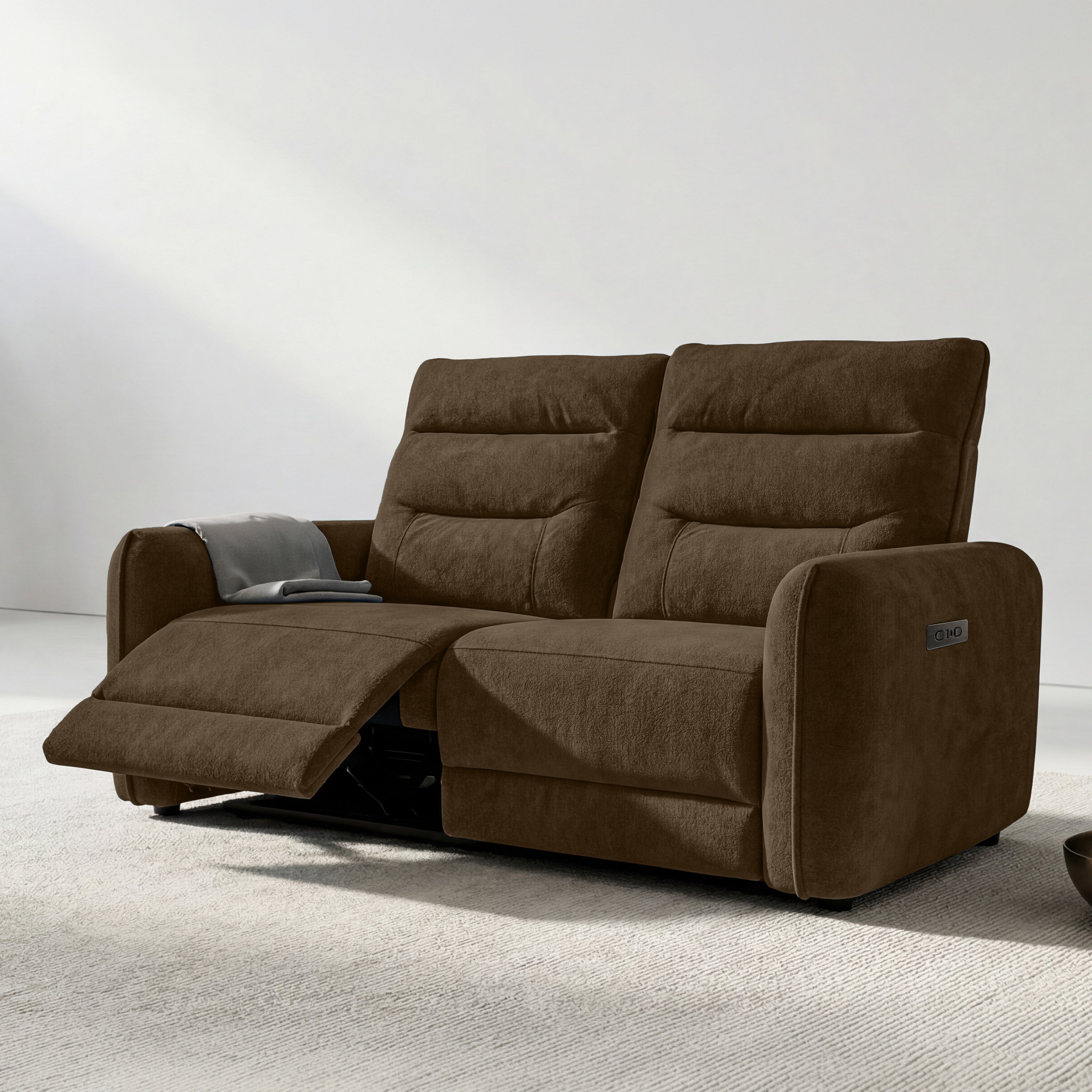 Verve mov.E Coffee Brown Fabric 2 Seater Sofa