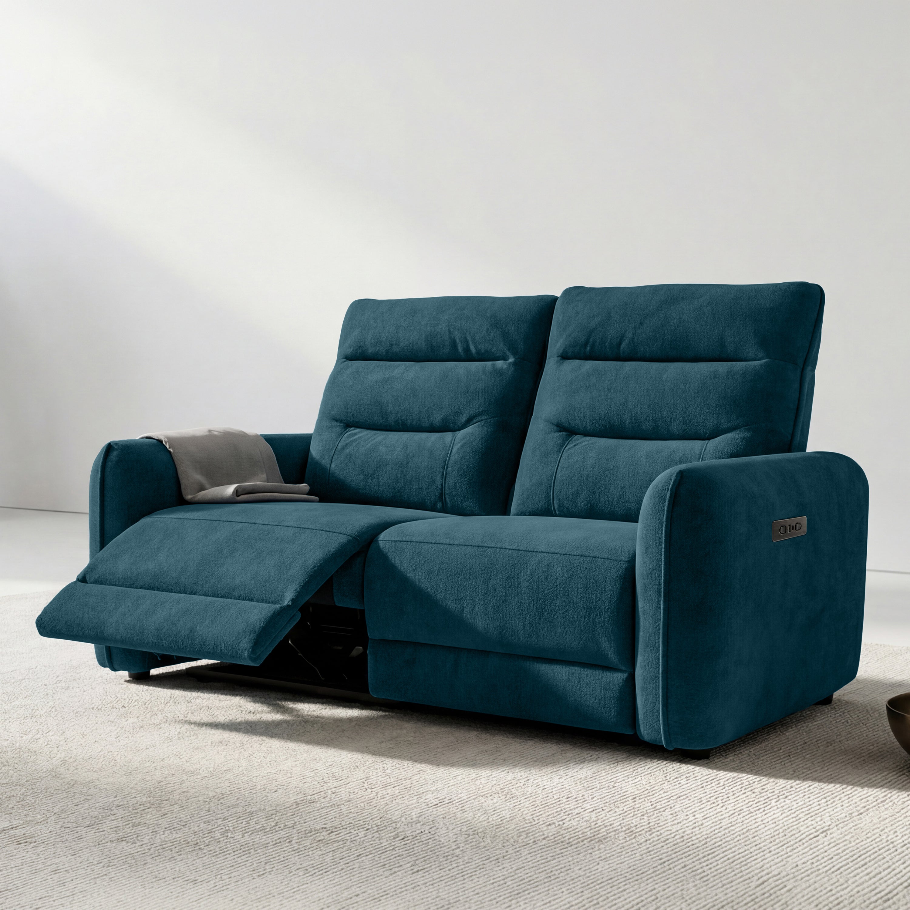 Verve mov.E Peacock Blue Fabric 2 Seater Sofa