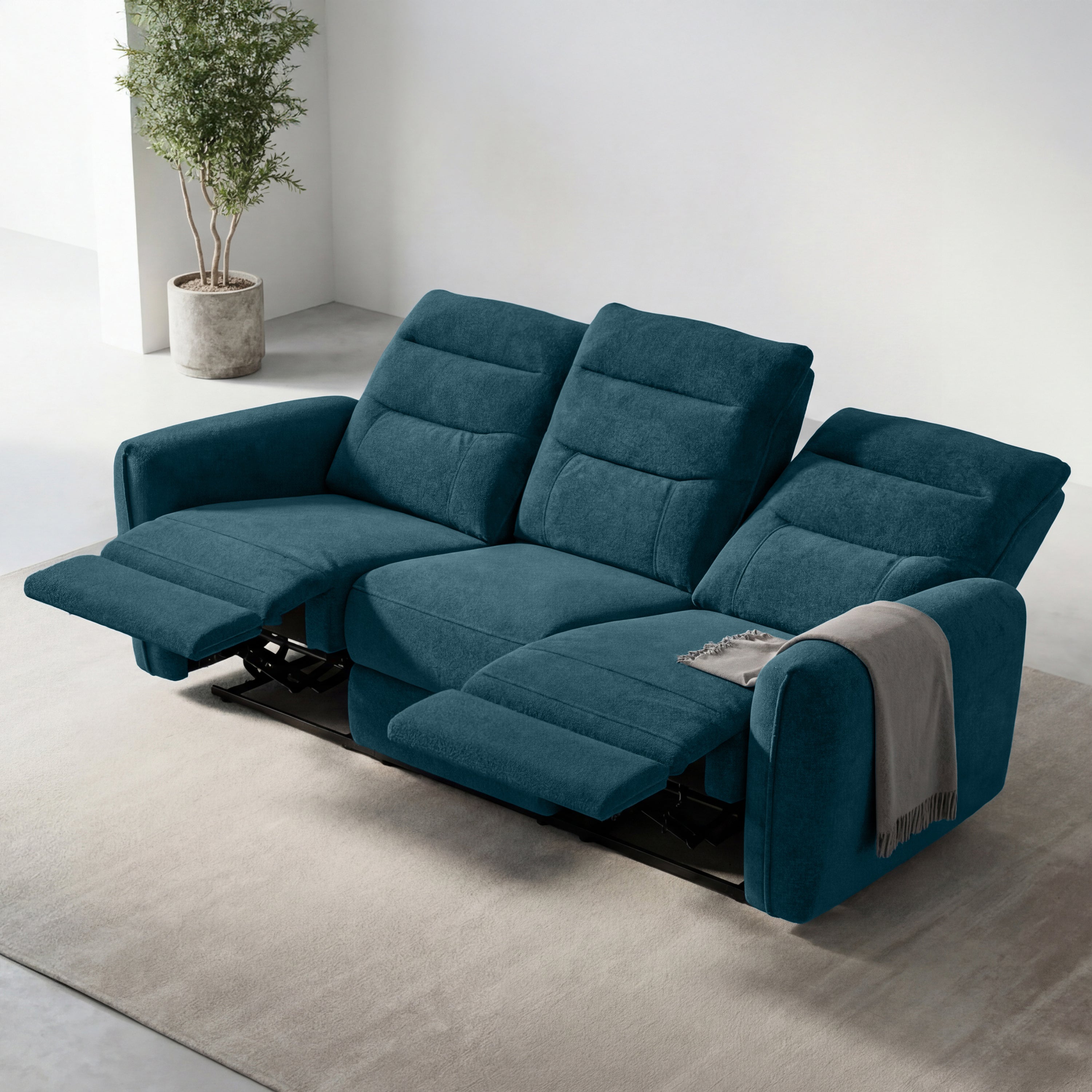 Verve mov.E Peacock Blue Fabric 3 Seater Sofa
