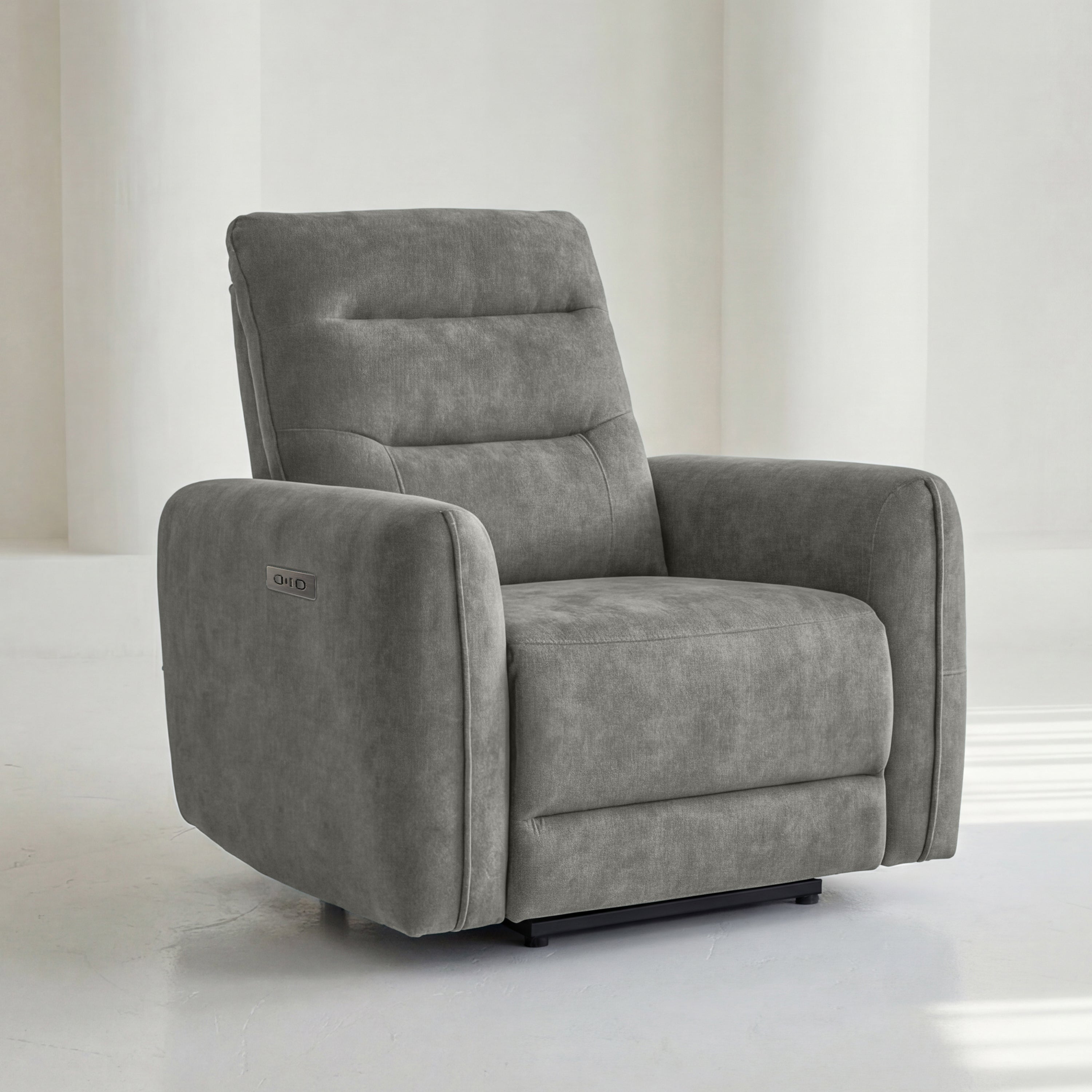 Verve mov.E Silver Grey Fabric 1 Seater Sofa