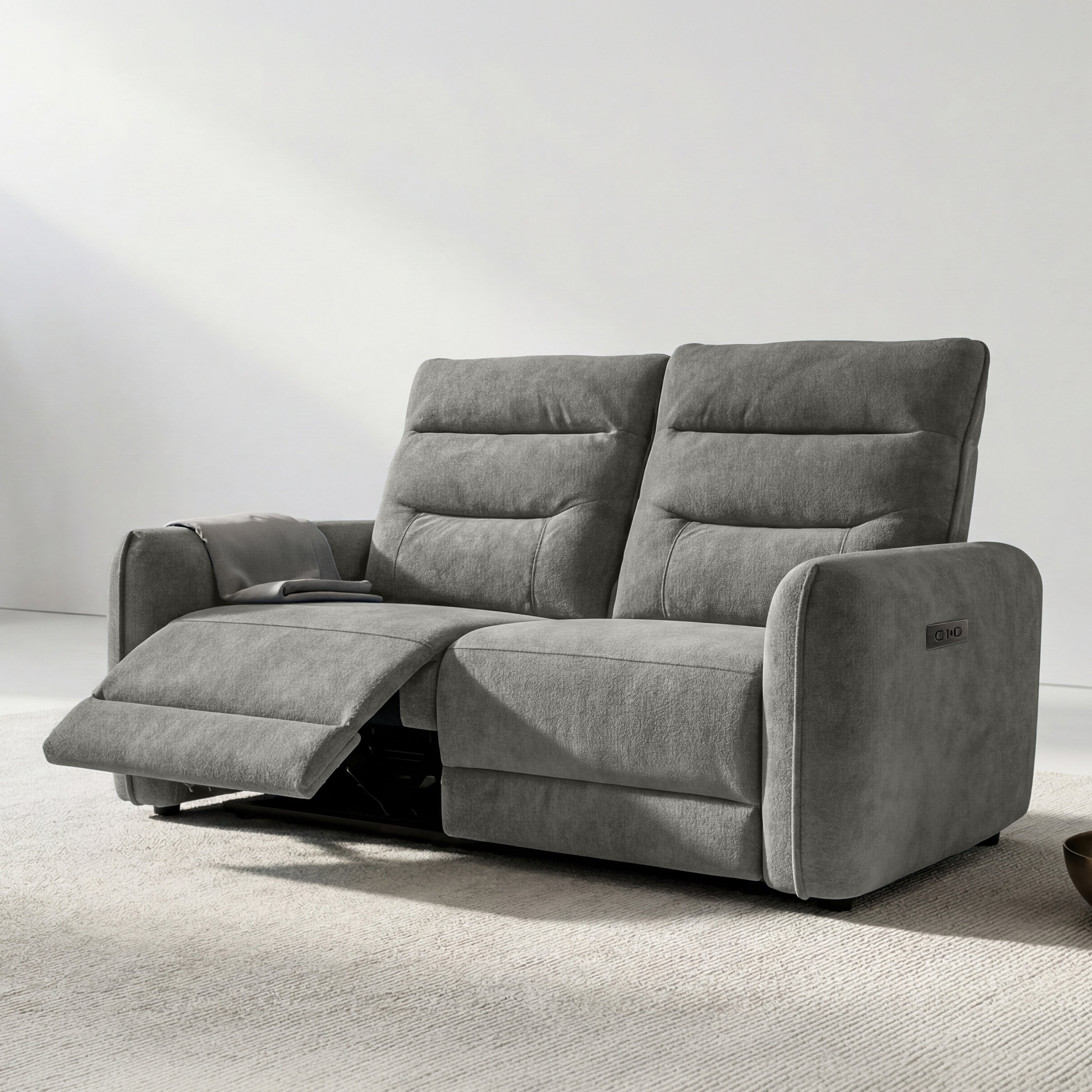 Verve mov.E Silver Grey Fabric 2 Seater Sofa