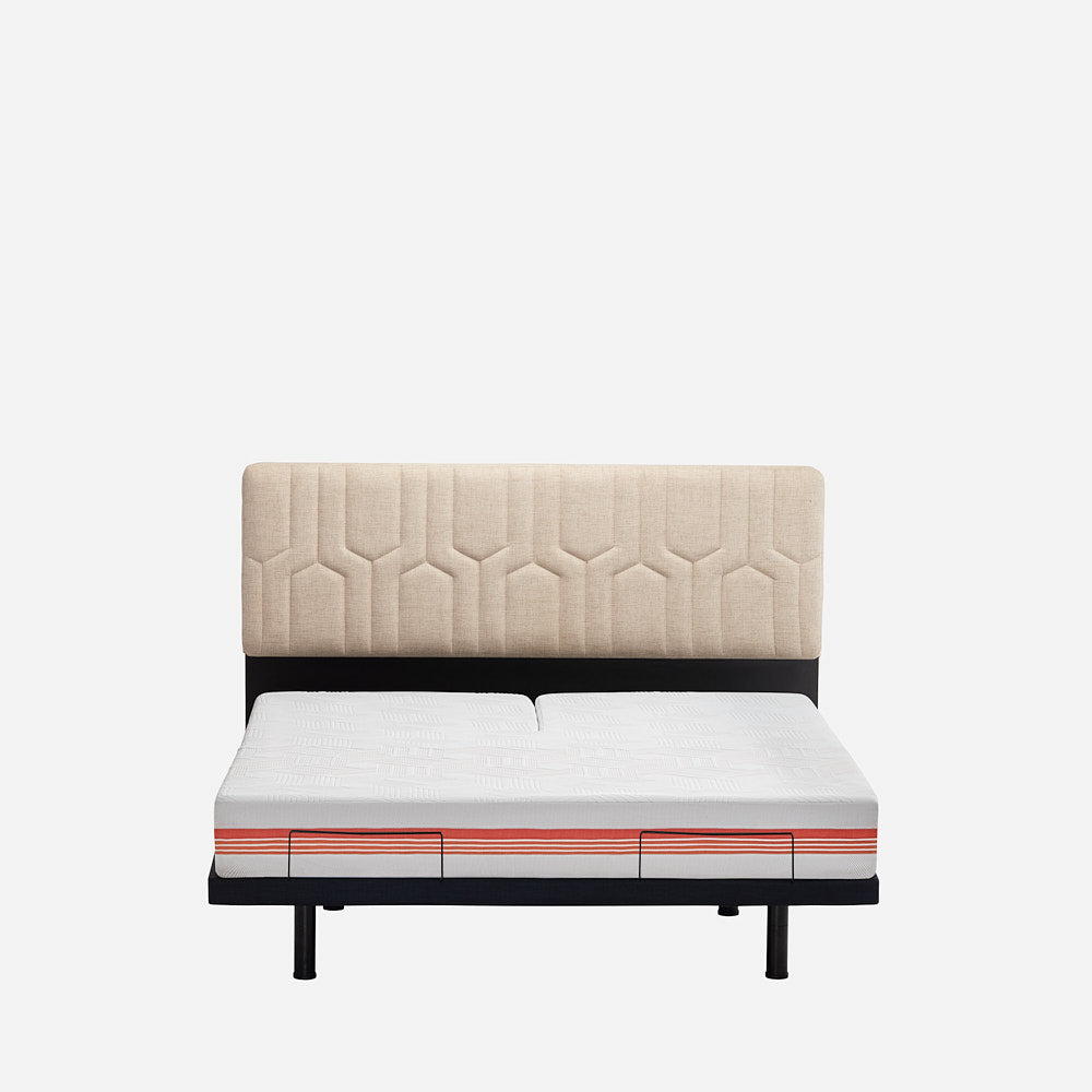 Wave Twin Adjustable Bed with Mattress, Individual Headside Control & 2 Fitted Bedsheets