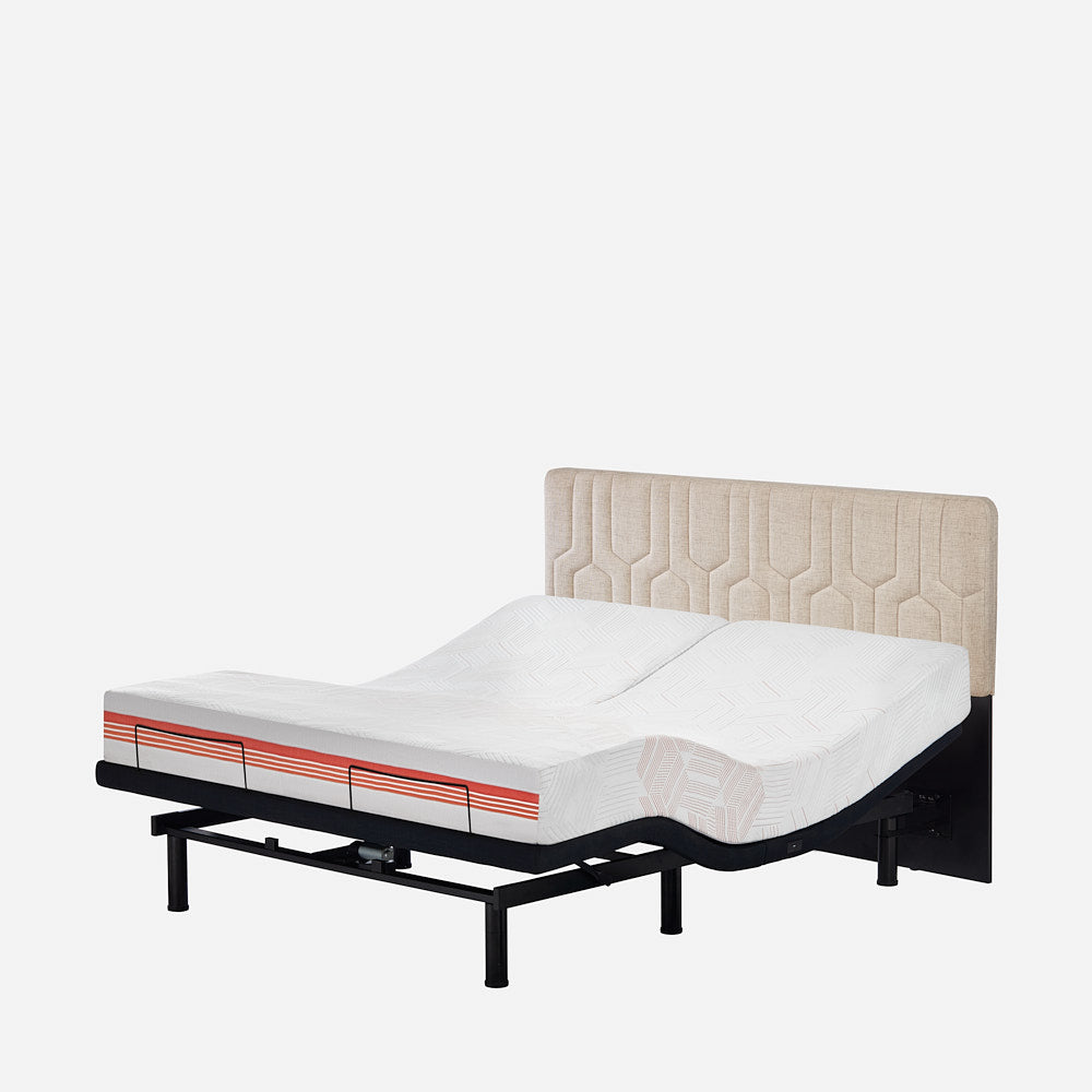 Wave Twin Adjustable Bed with Mattress, Individual Headside Control & 2 Fitted Bedsheets