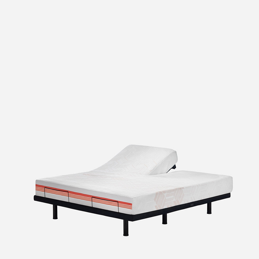Wave Twin Adjustable Bed with Mattress, Individual Headside Control & 2 Fitted Bedsheets