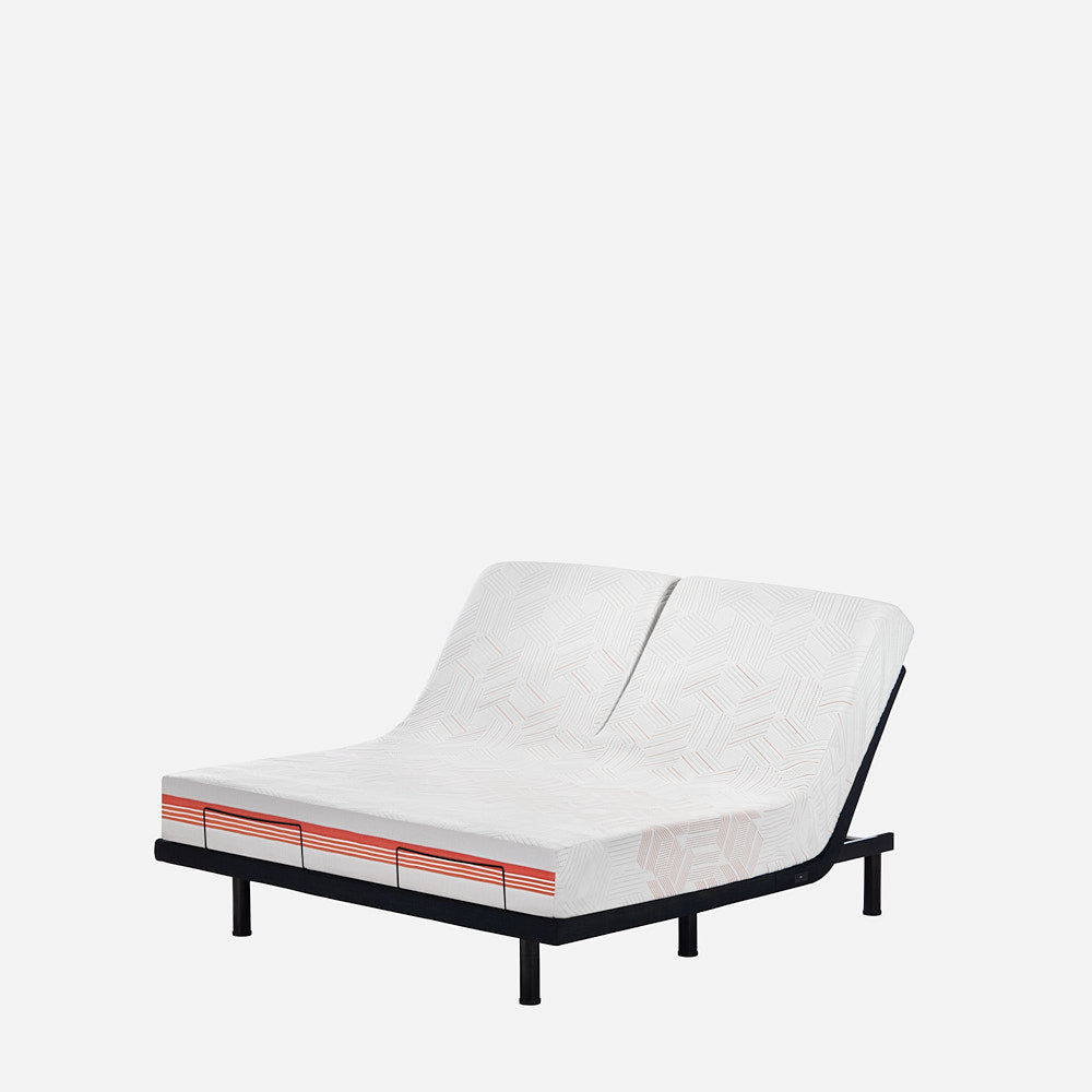 Wave Twin Adjustable Bed with Mattress, Individual Headside Control & 2 Fitted Bedsheets