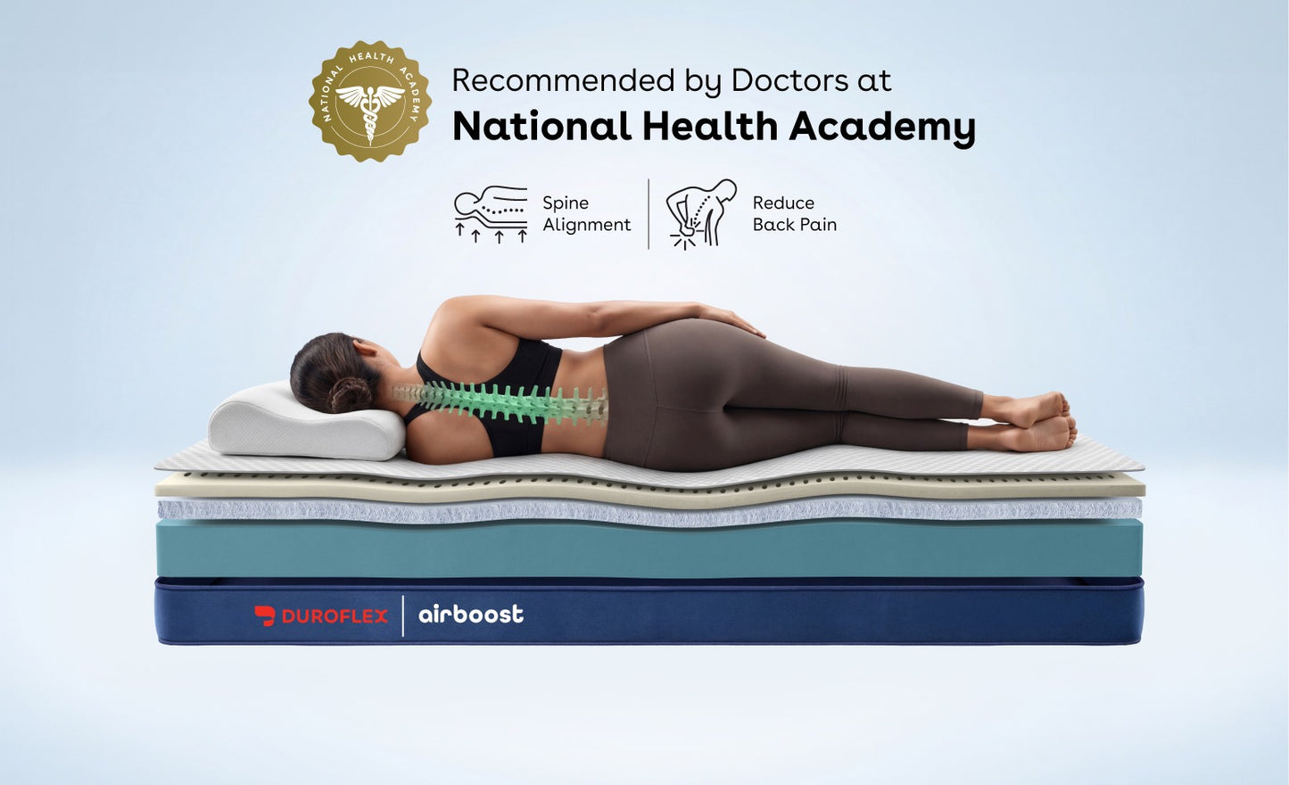 Duropedic Livein Airboost Mattress | 1 lakh+ Adaptive Nano fibres | Medium Firm | 10 yr warranty | 100 nights trial