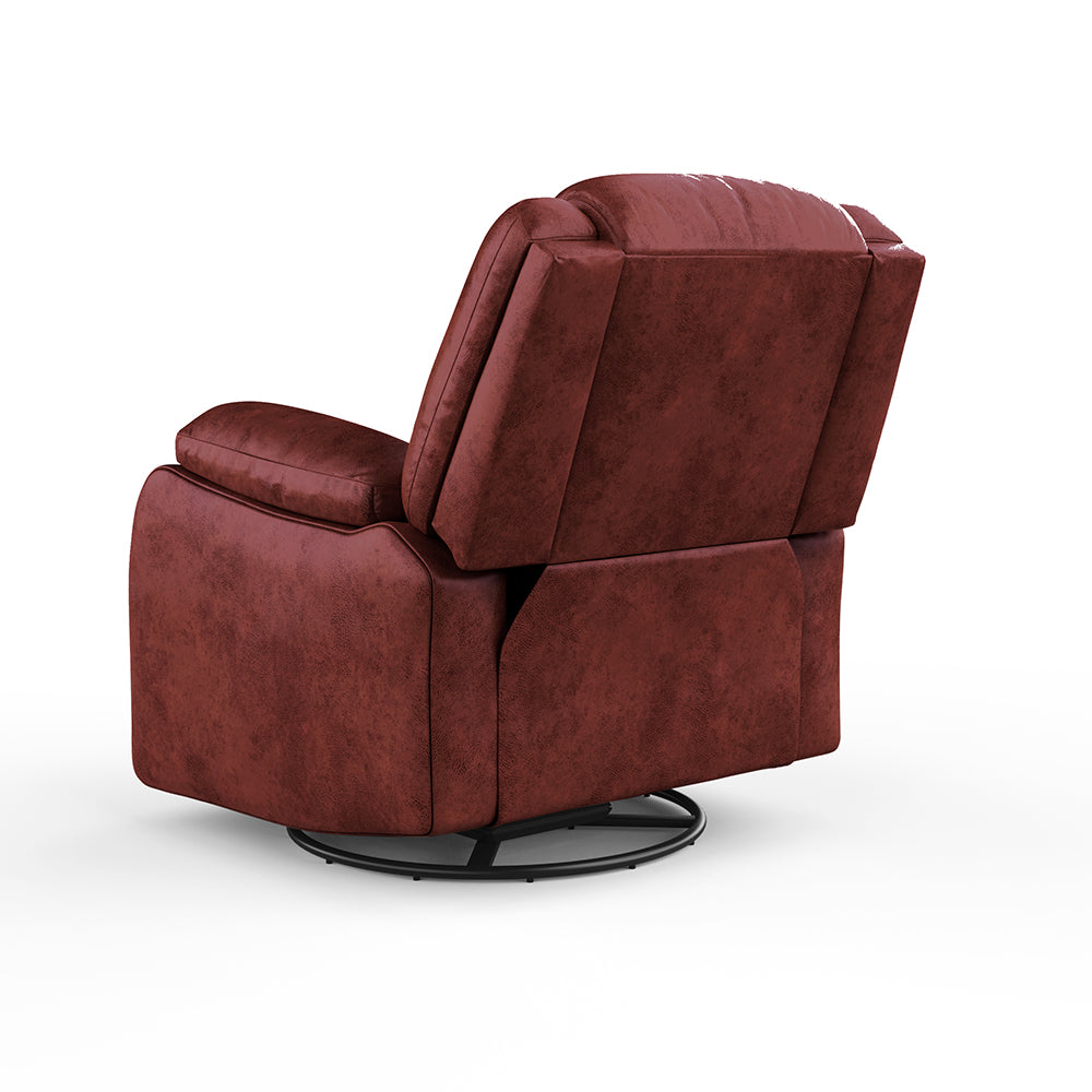Avalon Crimson Red Suede Recliner