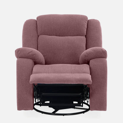 Avalon - Rocking & Rotating Single Seater Fabric Recliner In Pink Colour