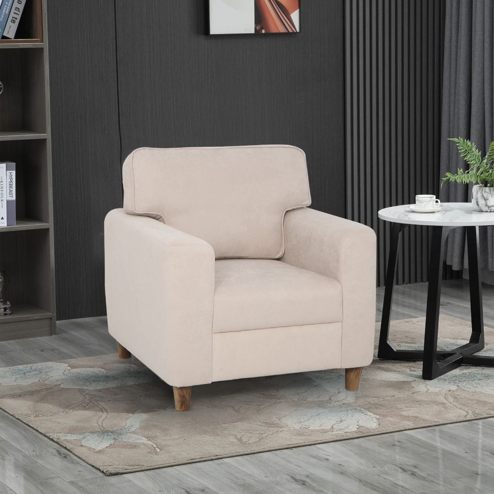 Utopia Beige Fabric 1 seater sofa