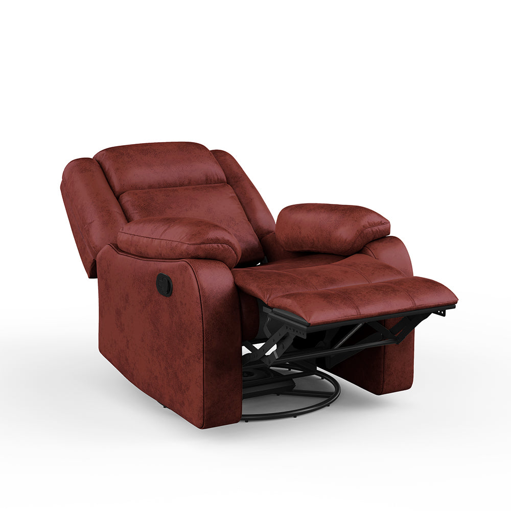Avalon Crimson Red Suede Recliner