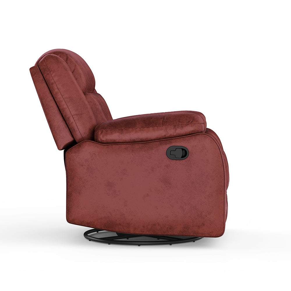 Avalon Crimson Red Suede Recliner