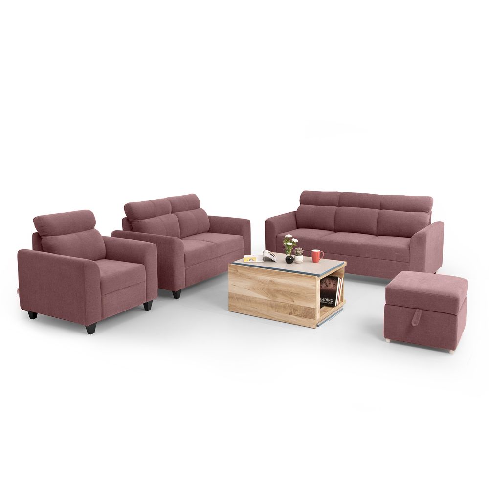 Zivo Plus Dusky Pink Fabric Sofa Set