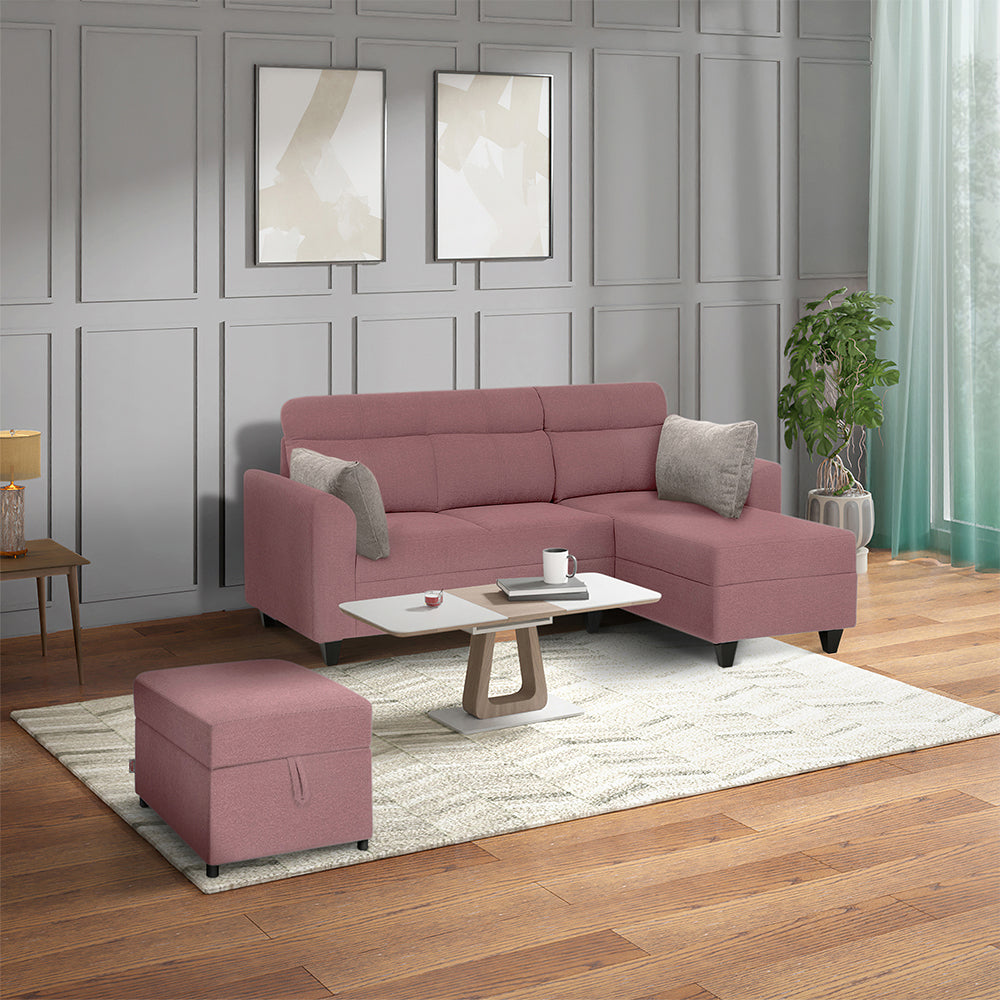 Zivo Plus Dusky Pink Fabric Sofa Set