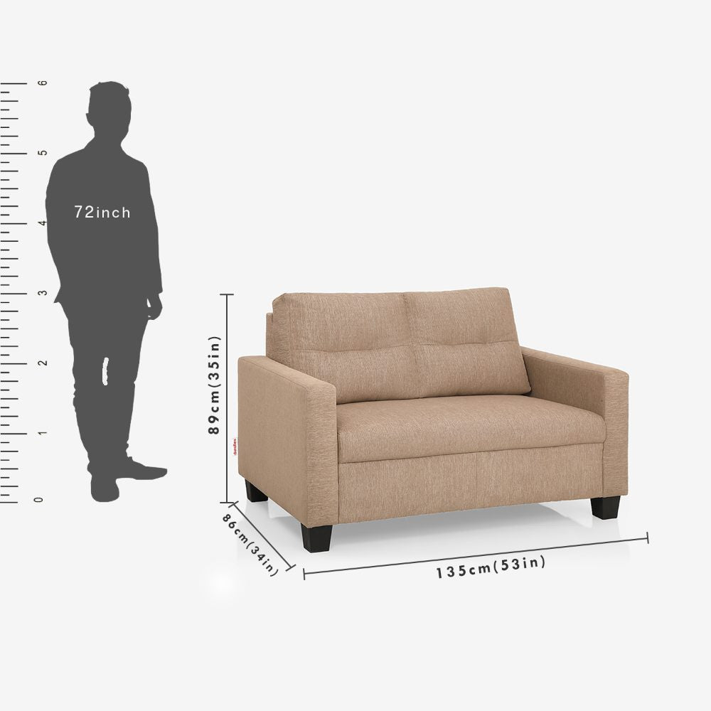 Ease Fabric Sofa | 2 seater | Brown |  Duroflex Furniture