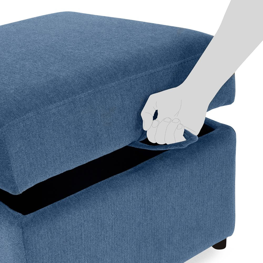 Twilight Blue Ottoman