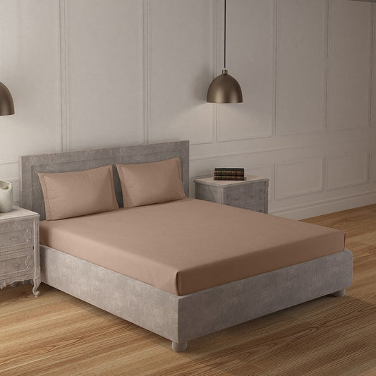 Warm Taupe 100% Cotton 200 TC Solid Bedsheet Set