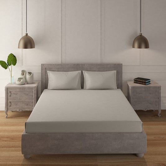 Moon Beam 100% Cotton 300 TC Satin Bedsheet Set