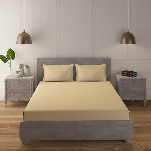 Italian Straw 100% Cotton 200 TC Solid Bedsheet Set