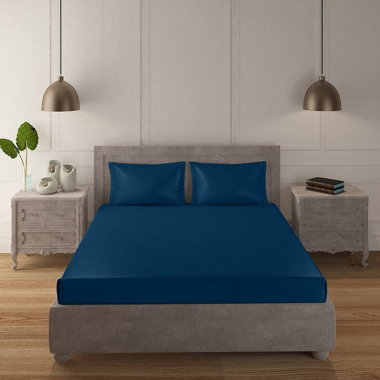 Poseidon 100% Cotton 300 TC Satin Bedsheet Set