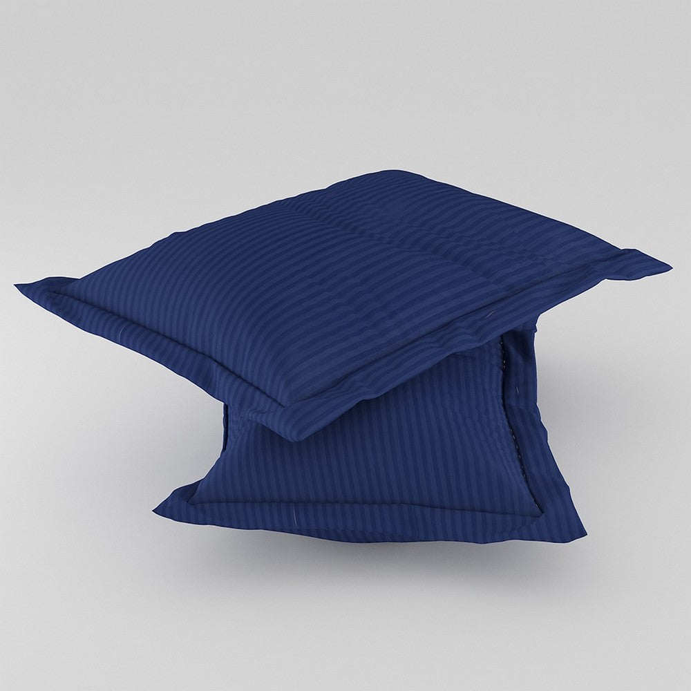 Twilight Blue 100% Cotton 210 TC Satin Stripe Bedsheet Set