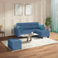 Zivo Plus Twilight Blue Fabric Sofa Set