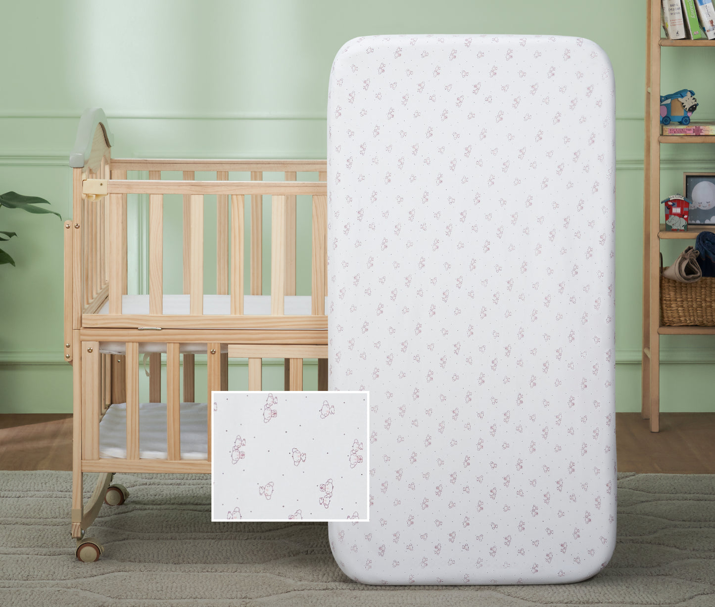 EcoNap Baby Crib Natural Latex Mattress - Koala Bundle (with Mattress Protector and Fitted Sheet)