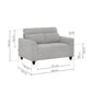 Zivo Plus Cloudy Gray Fabric 2 Seater Sofa