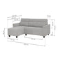 Zivo Plus Cloudy Gray Fabric Sofa Set